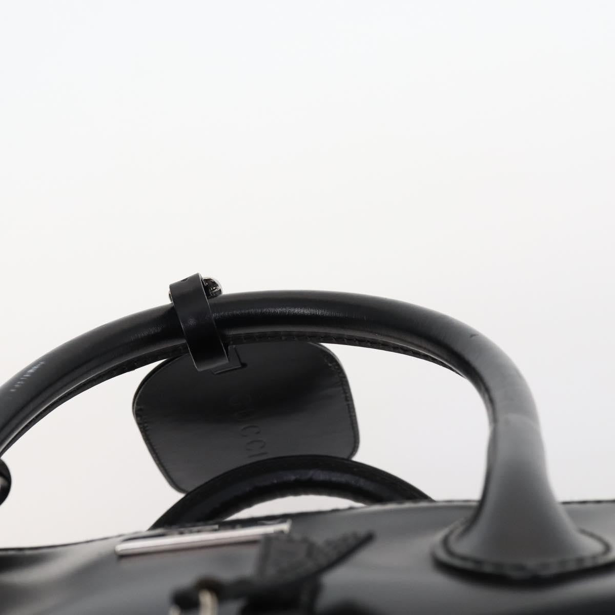 Gucci Travel Boston Bag Leather with Nylon, BLACK, LEATHER, Travel bag