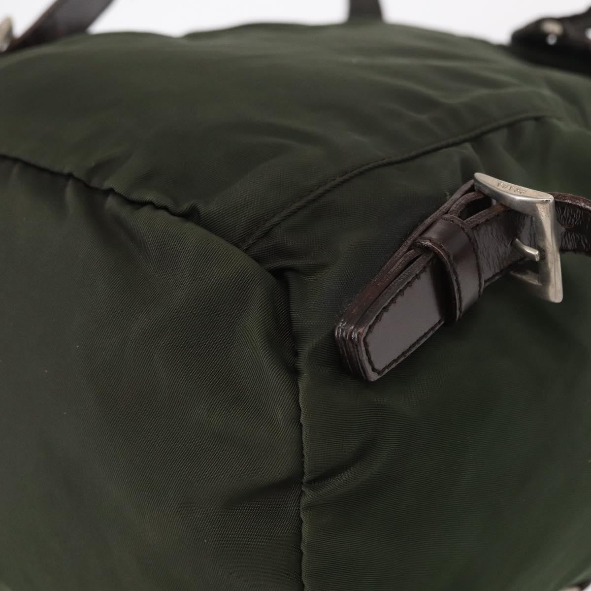 Prada Front Pocket Backpack Tessuto, Khaki, Nylon, Backpack