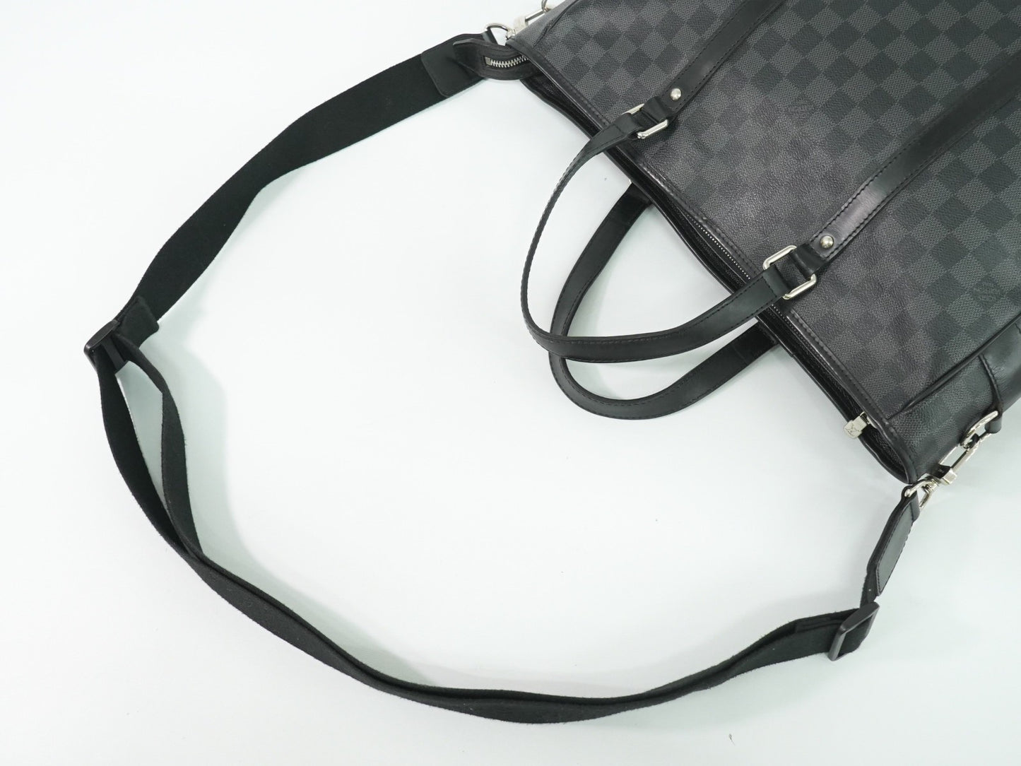 Louis Vuitton Tadao Handbag Damier Graphite, BLACK, CANVAS, Tote bag