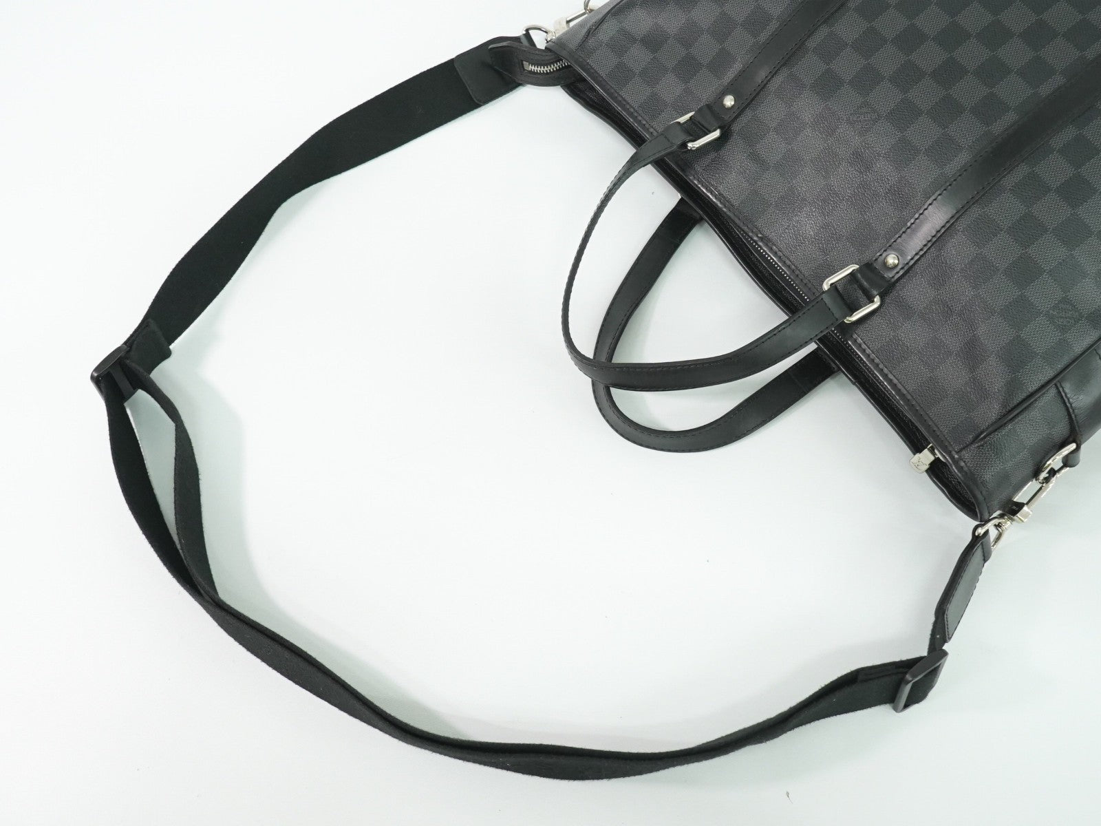 Louis Vuitton Tadao Handbag Damier Graphite, BLACK, CANVAS, Tote bag
