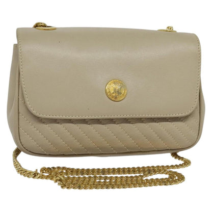 Celine Shoulder Bag Leather, BEIGE, LEATHER, Shoulder bag