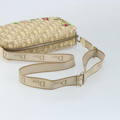 Christian Dior Vintage Crossbody Bag Embroidered Diorissimo Canvas, Beige, Canvas, Shoulder Bag