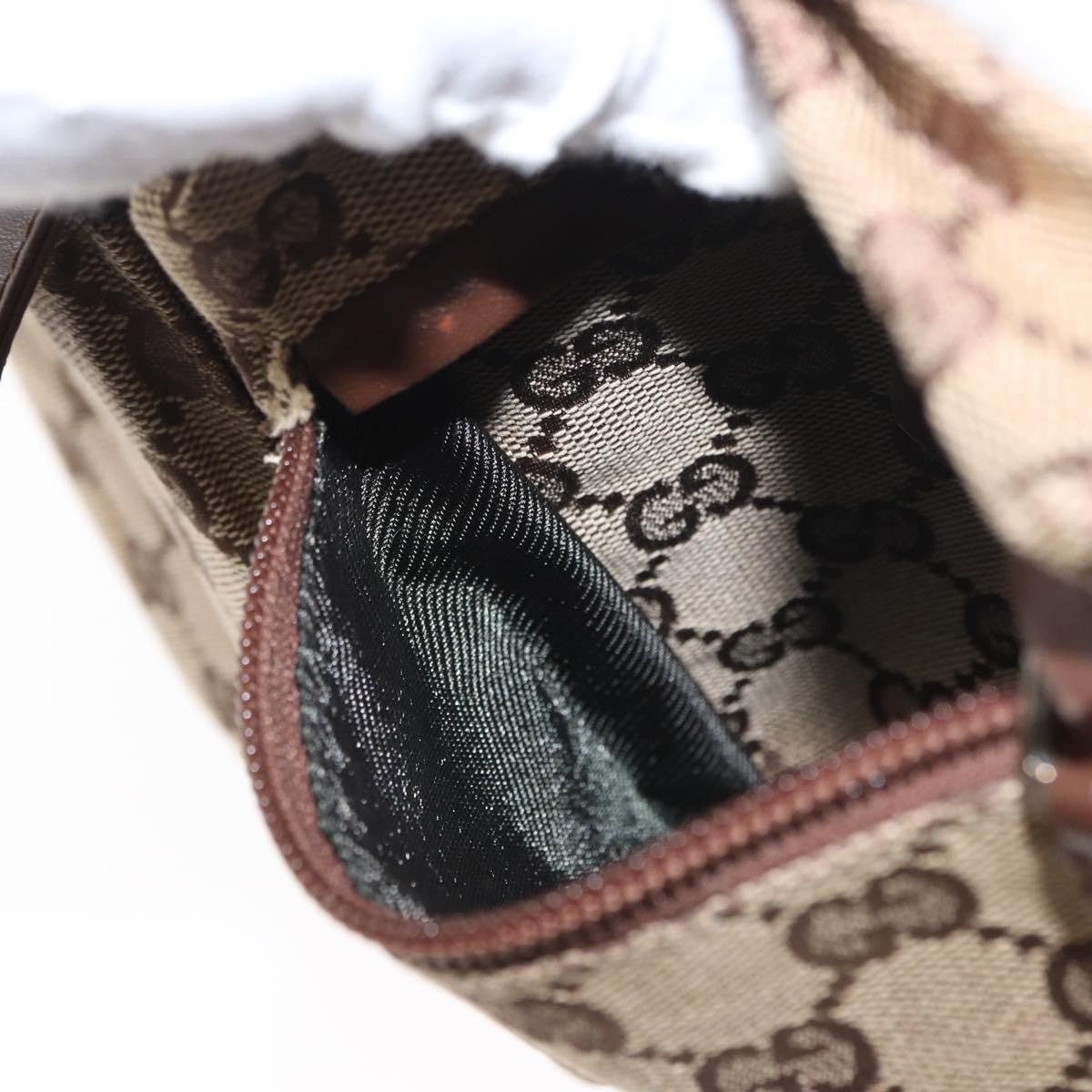 Gucci Vintage Double Belt Bag GG Canvas with Leather, BEIGE, CANVAS, Clutche & pouche