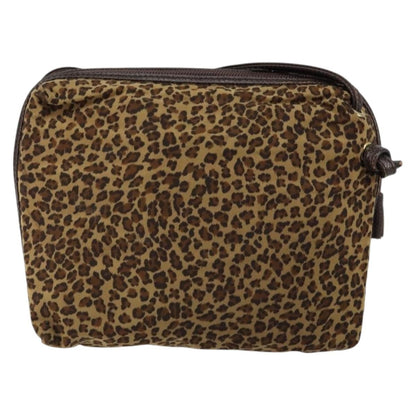Bottega Veneta Vintage Shoulder Bag Leopard Print, BROWN, NYLON, Shoulder bag