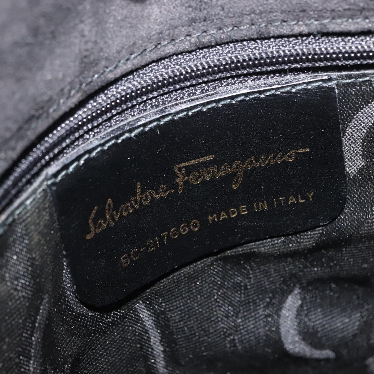 Salvatore Ferragamo Gancini Shoulder Bag Suede, BLACK, SUEDE, Shoulder bag