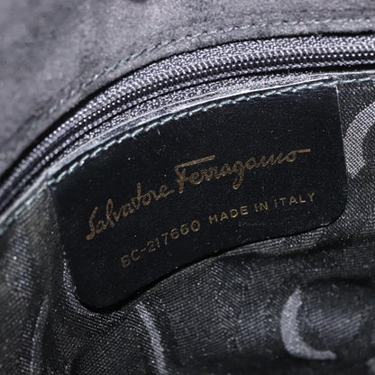 Salvatore Ferragamo Gancini Shoulder Bag Suede, BLACK, SUEDE, Shoulder bag