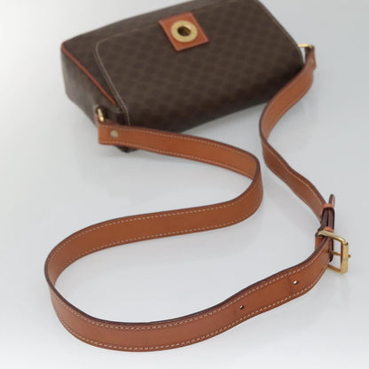 Celine Vintage Macadam Shoulder Bag Canvas and Leather, BROWN, CANVAS, Shoulder bag