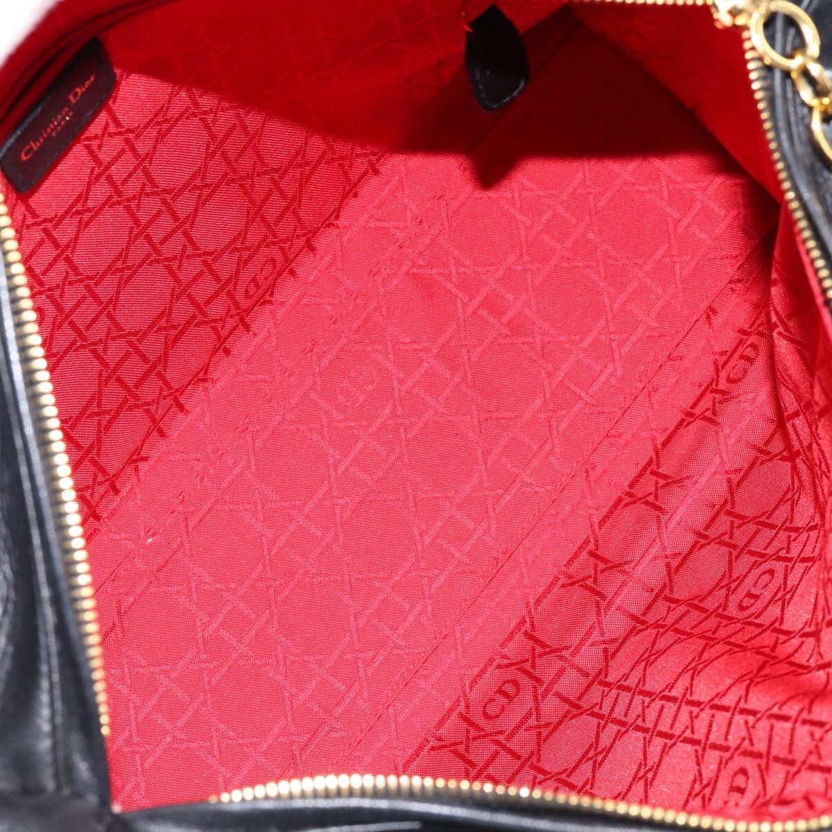 Christian Dior Vintage Lady Dior Bag Cannage Quilt Lambskin, BLACK, LEATHER, Handbag