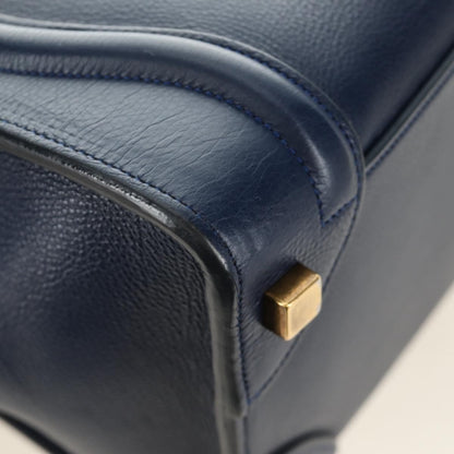 Celine Luggage Bag Smooth Leather, Navy, Leather, Tote Bag