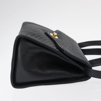 Bally Vintage Handbag Quilted Leather, NAVY, LEATHER, Handbag
