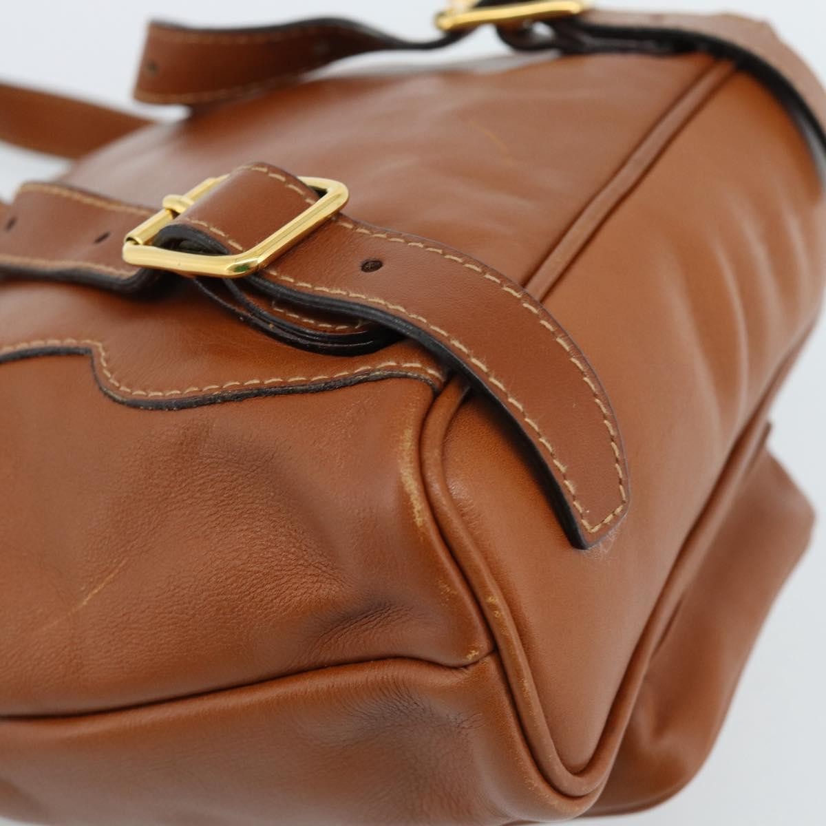 Gucci Vintage Bamboo Backpack Leather, Brown, Leather, Backpack