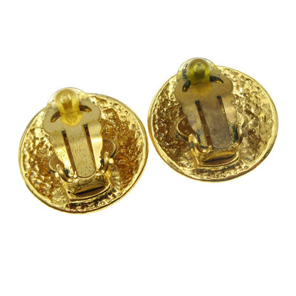 Chanel CC Button Clip-On Earrings Metal, GOLD, GOLD_PLATED, Earrings