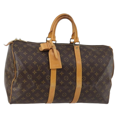 Louis Vuitton Keepall Bag Monogram Canvas, BROWN, CANVAS, Travel bag