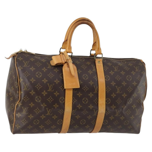 Louis Vuitton Keepall Bag Monogram Canvas, BROWN, CANVAS, Travel bag