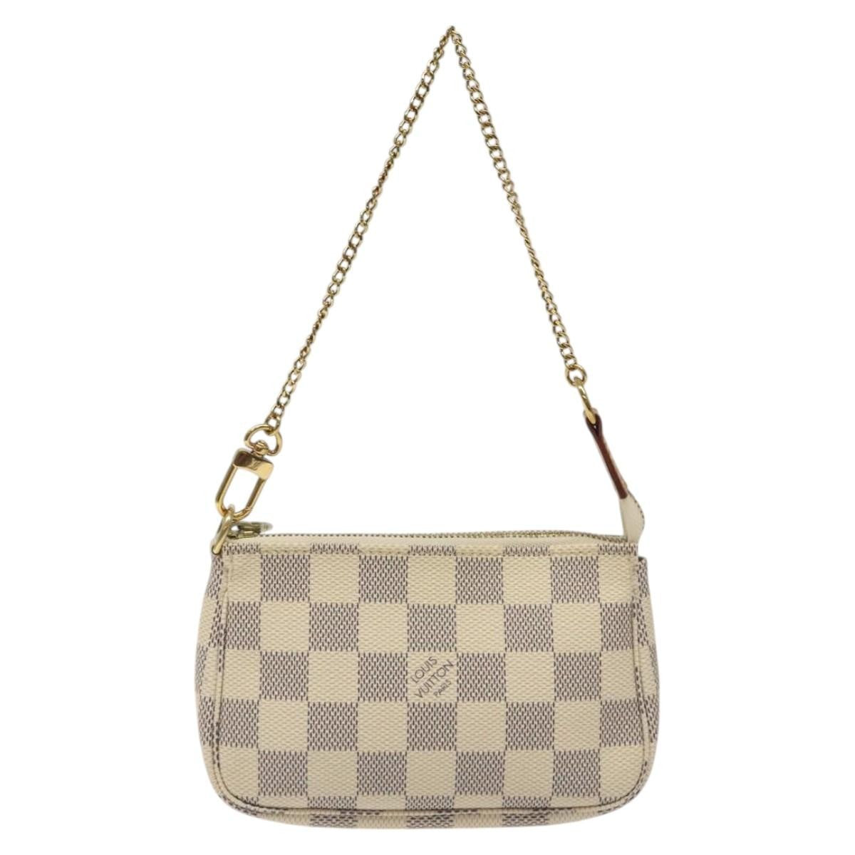 Louis Vuitton Pochette Accessoires Damier, WHITE, CANVAS, Clutche & pouche