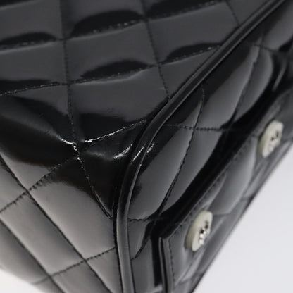Chanel Vintage Metal Box Bag Quilted patent, Black, Patent Leather, Handbag