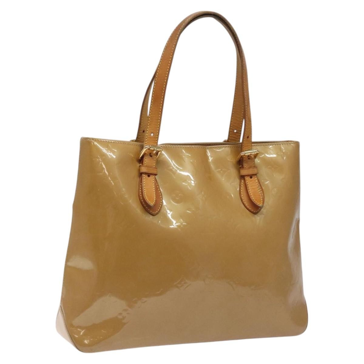 Louis Vuitton Brentwood Handbag Monogram Vernis, BEIGE, PATENT_LEATHER, Shoulder bag