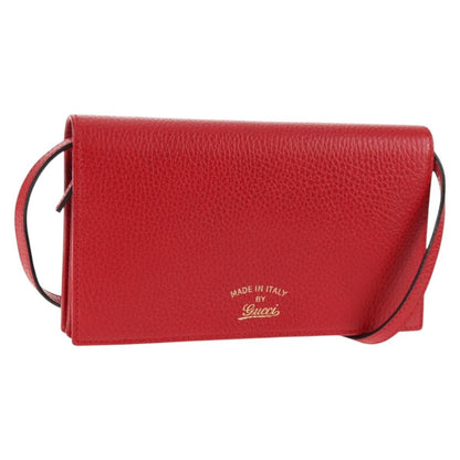 Gucci Wallet on Strap Leather, RED, LEATHER, Wallets