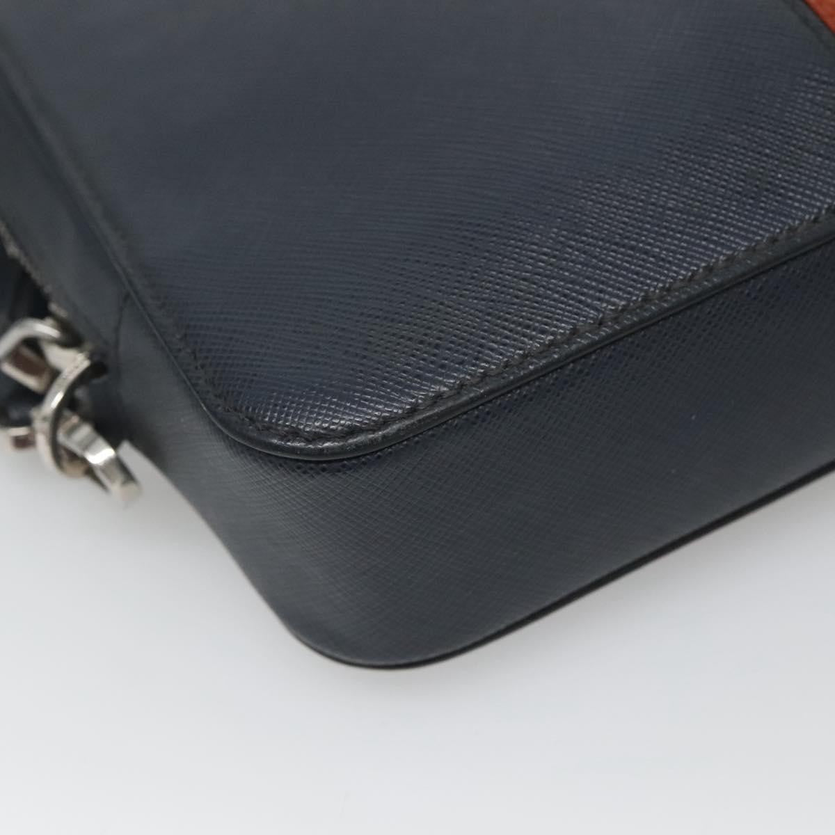 Prada Zip Pochette Saffiano Leather, NAVY, LEATHER, Clutche & pouche
