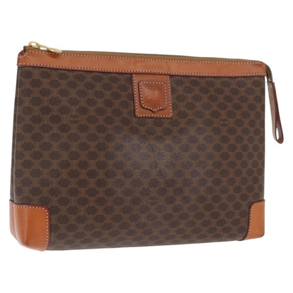 Celine Macadam Pochette Canvas and Leather, BEIGE, CANVAS, Clutche & pouche