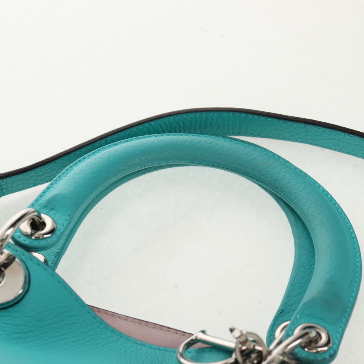 Christian Dior Diorissimo Tote Pebbled Leather, TURQUOISE, LEATHER, Tote bag