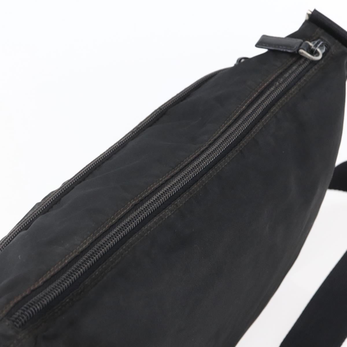 Prada Front Pocket Messenger Bag Tessuto, BLACK, NYLON, Shoulder bag