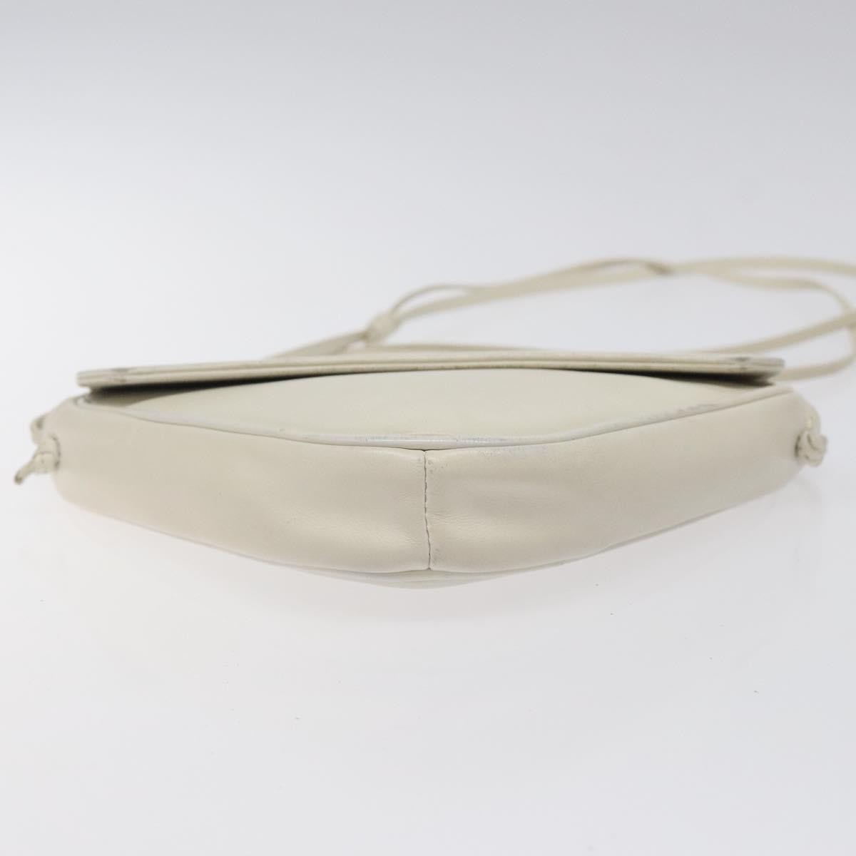 Celine Triangle Bag Leather, WHITE, LEATHER, Handbag