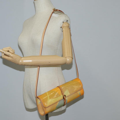 Louis Vuitton Fleurs Pochette Printed Monogram Vernis, YELLOW, PATENT_LEATHER, Shoulder bag