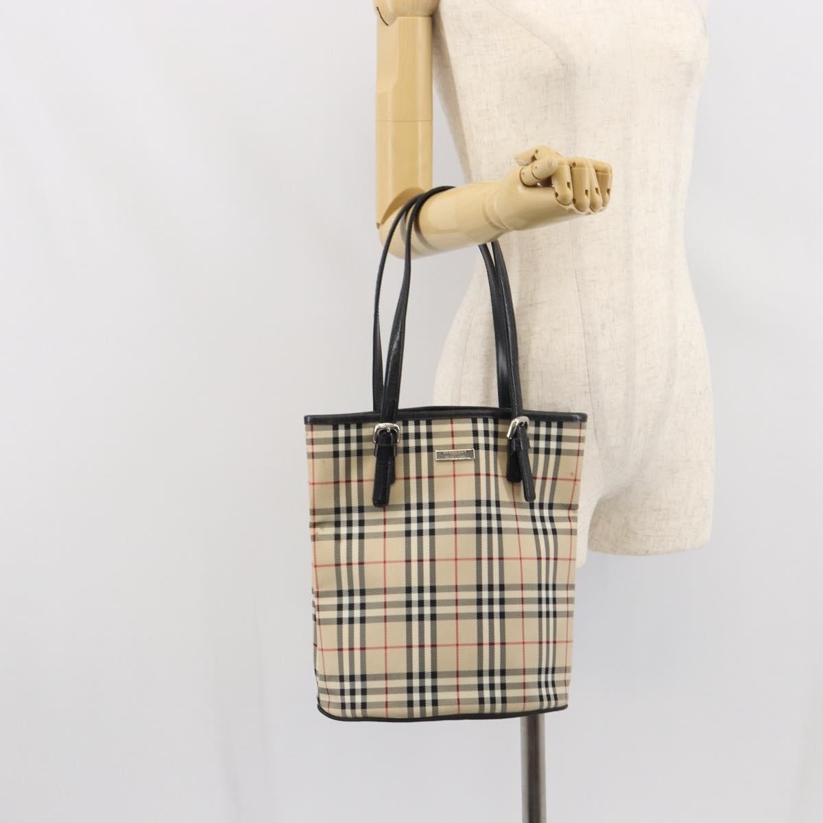 Burberry Nova Check Tote Nylon, BEIGE, NYLON, Tote bag