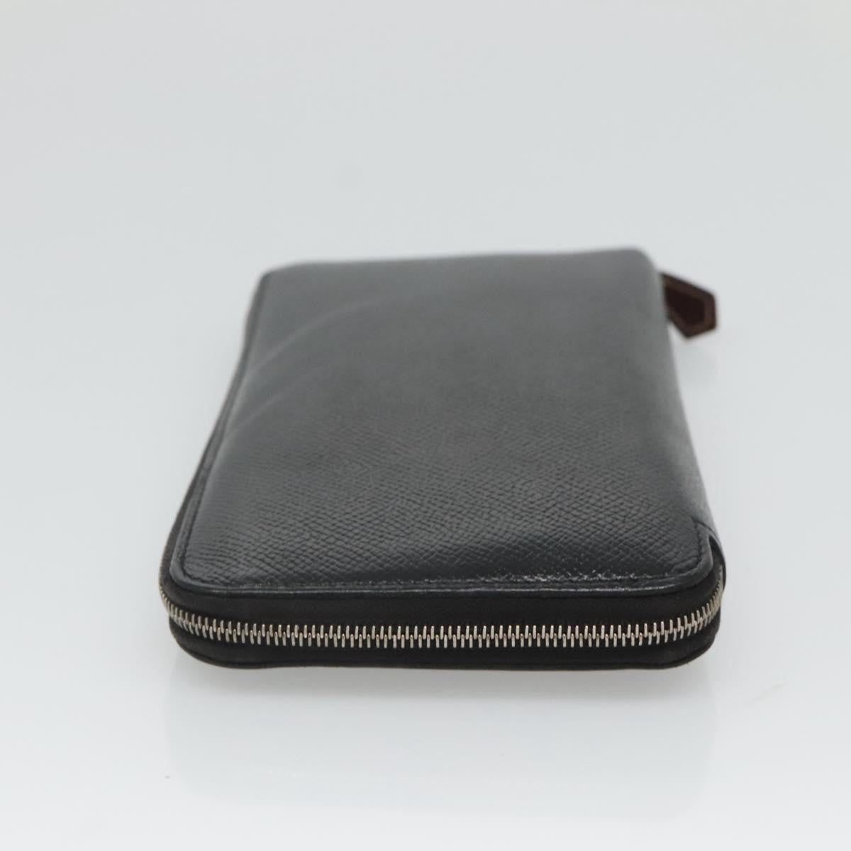 Hermes Azap Zip Around Wallet Silk'in Epsom, Black, Leather, Wallet