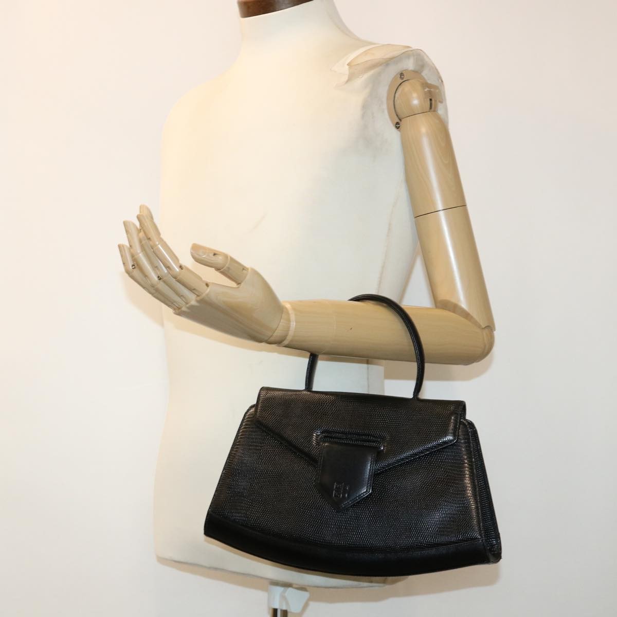 Givenchy Vintage Handbag Leather, BLACK, LEATHER, Handbag