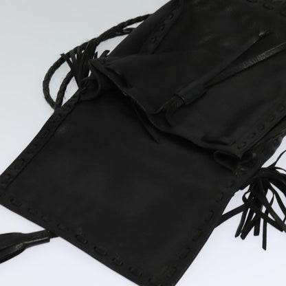 Prada Fringe Flap Crossbody Bag Leather, BLACK, LEATHER, Shoulder bag