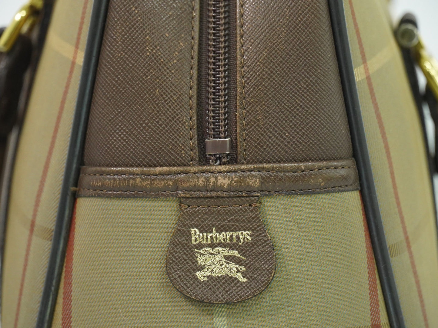 Burberry Nova check boston bag Canvas, KHAKI, CANVAS, Handbag