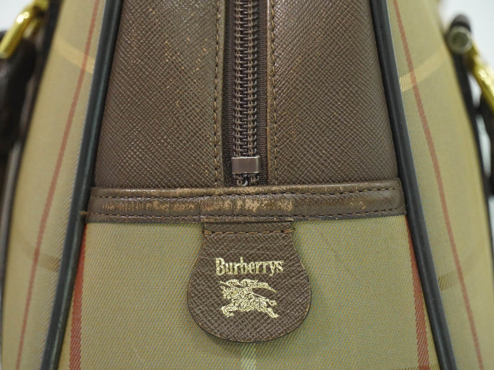 Burberry Nova check boston bag Canvas, KHAKI, CANVAS, Handbag