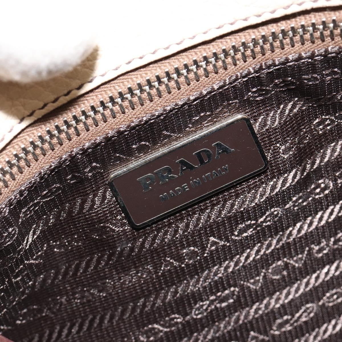 Prada Vintage Handbag Leather, White, Leather, Handbag