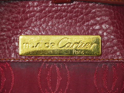 cartier Must de Cartier Shoulder Bag Leather, BURGUNDY, LEATHER, Shoulder bag