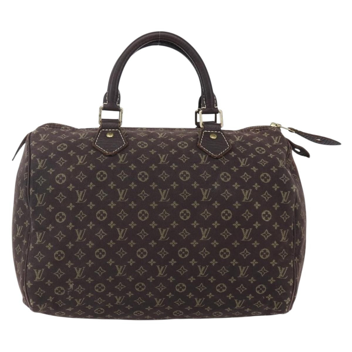 Louis Vuitton Speedy Handbag Mini Lin, BROWN, CANVAS, Handbag