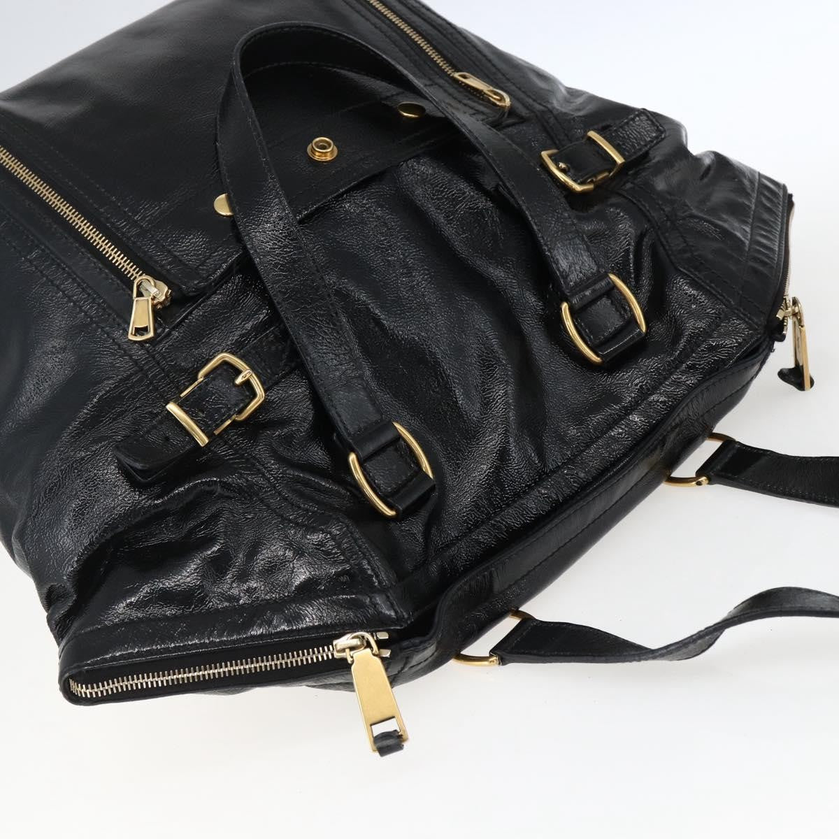 Saint Laurent Downtown Handbag Patent, BLACK, PATENT_LEATHER, Tote bag