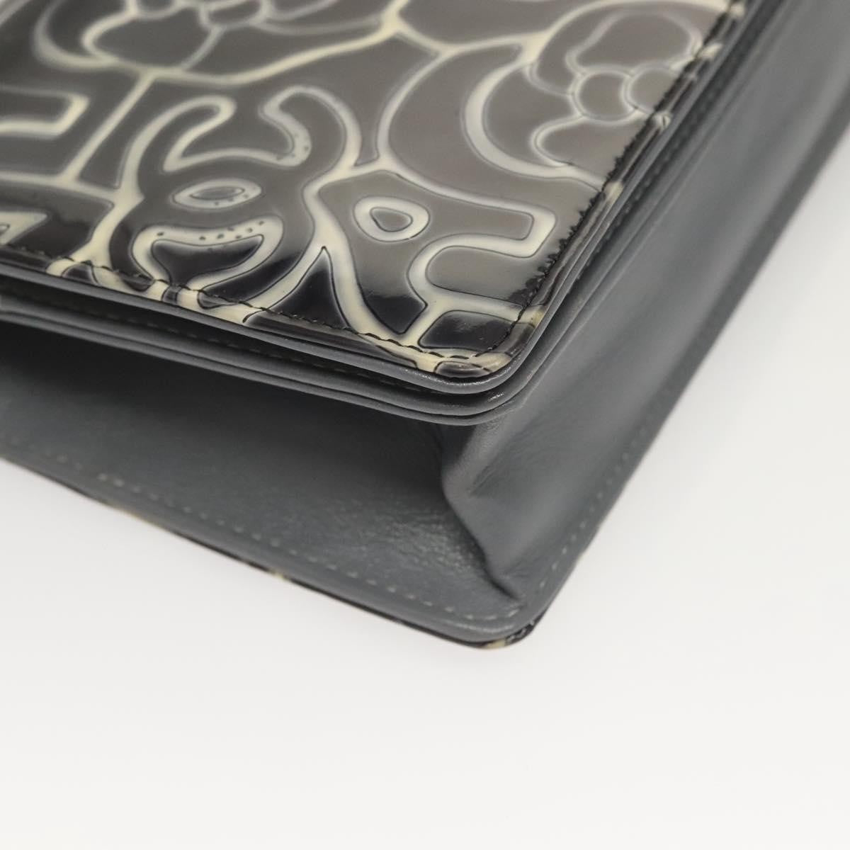 Chanel Wallet on Chain Camellia Patent, GRAY, PATENT_LEATHER, Shoulder bag