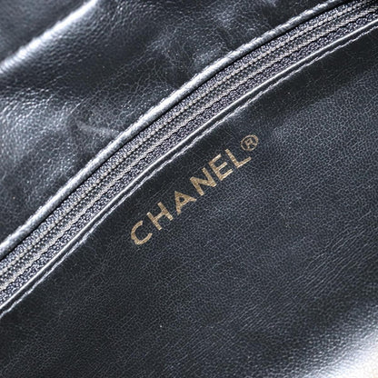 Chanel Vintage Toiletry Pouch Leather, Black, Leather, Clutch