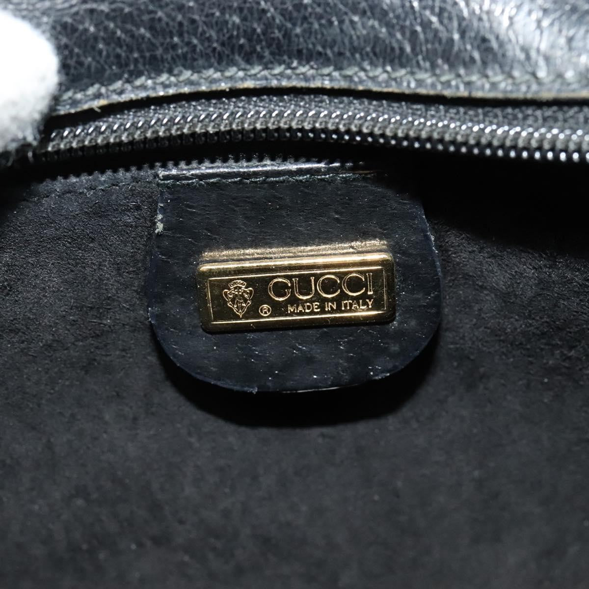 Gucci Vintage double G logo shoulder bag Leather, BLACK, LEATHER, Shoulder bag