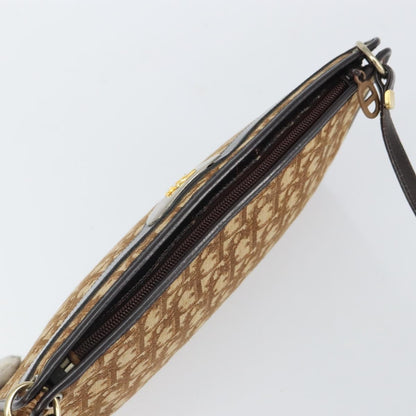 Christian Dior Vintage Trotter Shoulder Bag Canvas, BEIGE, CANVAS, Shoulder bag