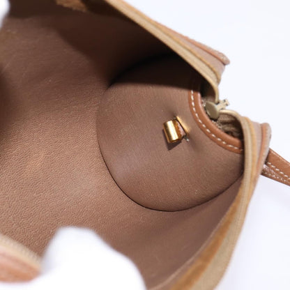 Christian Dior Vintage Honeycomb Shoulder Bag Canvas and Leather, BEIGE, CANVAS, Shoulder bag