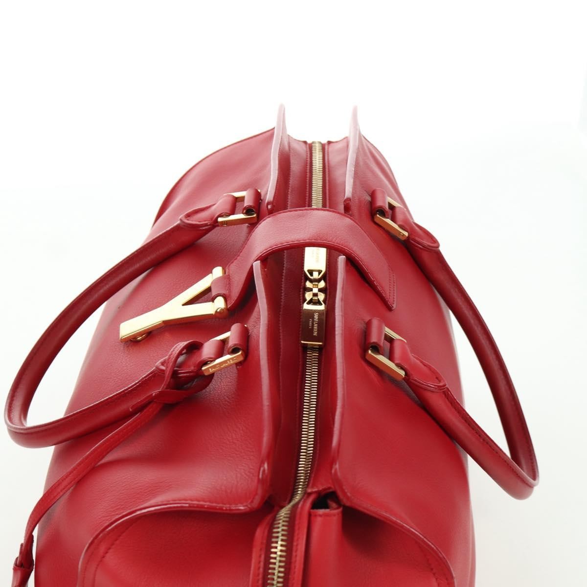 Saint Laurent Classic Y Cabas Leather, RED, LEATHER, Handbag