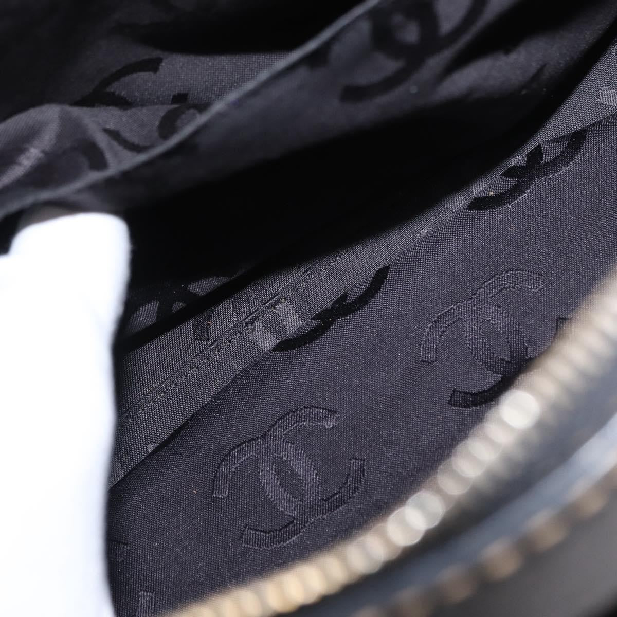 Chanel Surpique Boston Bag Quilted Leather, BLACK, LEATHER, Travel bag