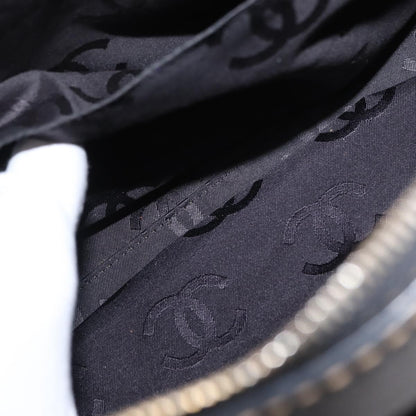 Chanel Surpique Boston Bag Quilted Leather, BLACK, LEATHER, Travel bag