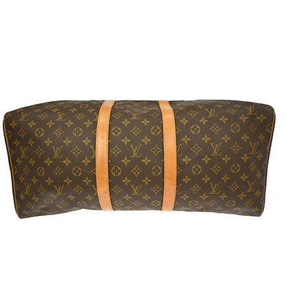 Louis Vuitton Keepall Bag Monogram Canvas, BROWN, CANVAS, Travel bag