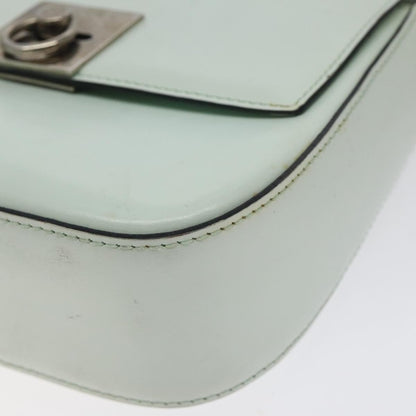 Celine Flap Shoulder Bag Leather, SILVER, LEATHER, Shoulder bag