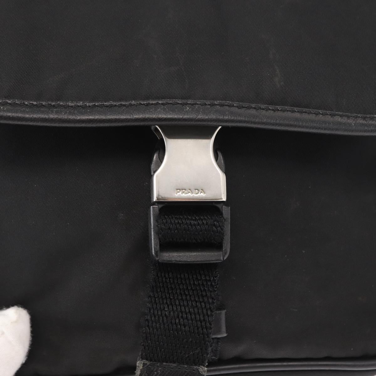 Prada Logo Flap Messenger Bag Tessuto, Black, Nylon, Shoulder Bag
