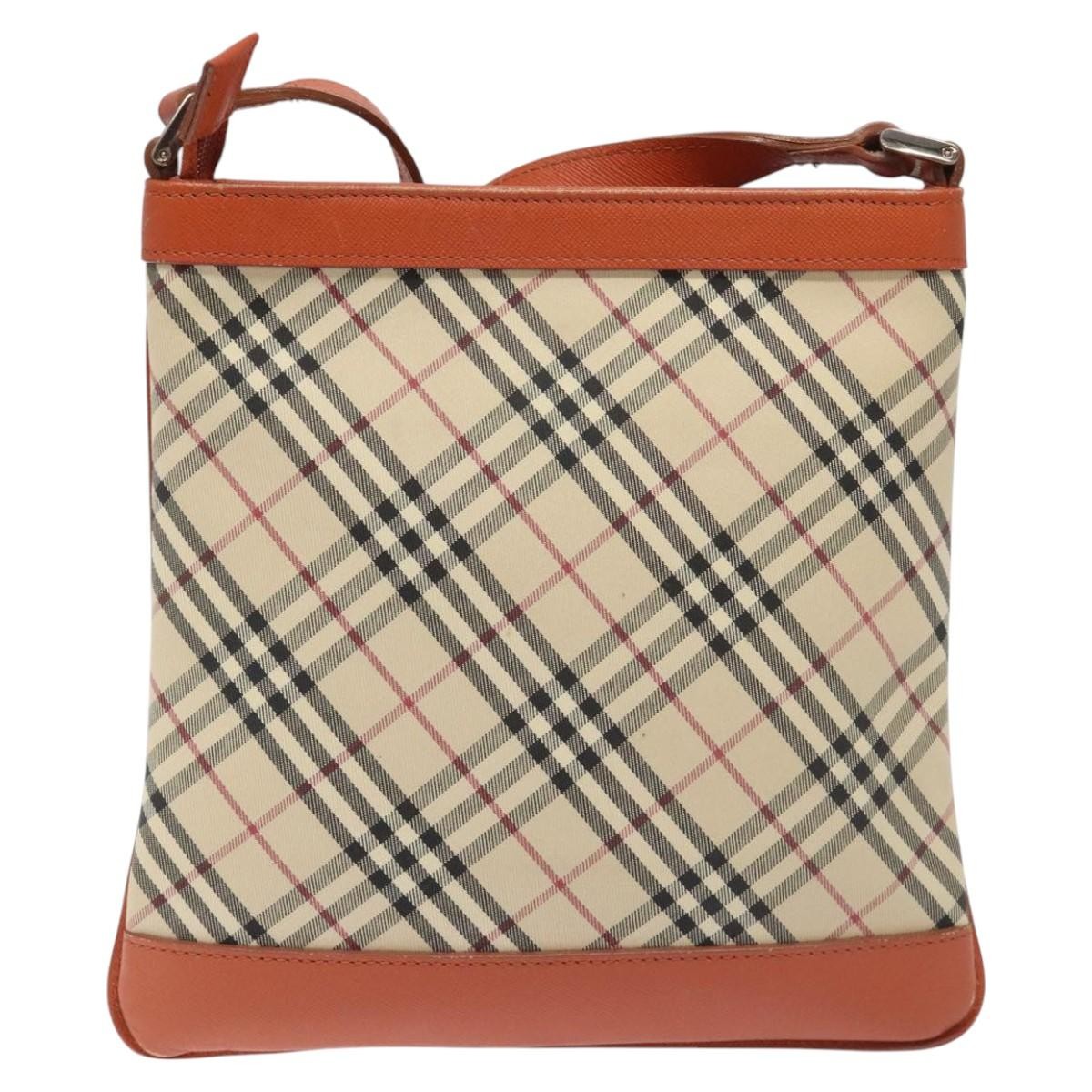 Burberry Front Pocket Messenger Bag Check Embossed Leather, BEIGE, CANVAS, Shoulder bag